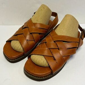 Vintage Kinsman 100% Leather Fisherman Sandals Men Size 8